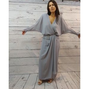 80s elegant grecian draped maxi dress